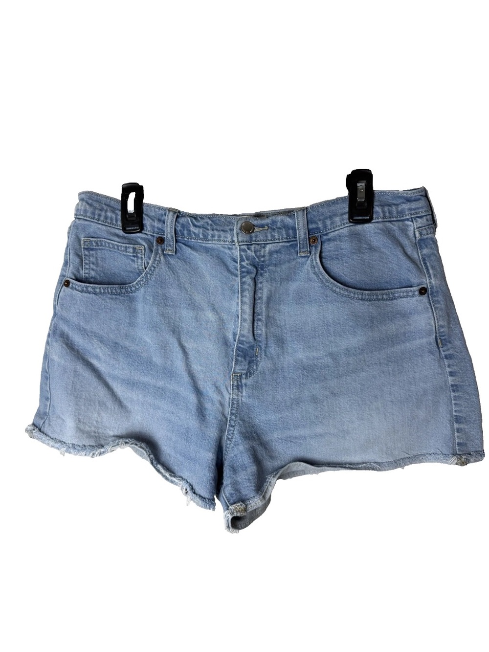 Universal Thread Jean Short Size 14 90's Cutoff Denim 5 Pockets Raw Frayed Hem